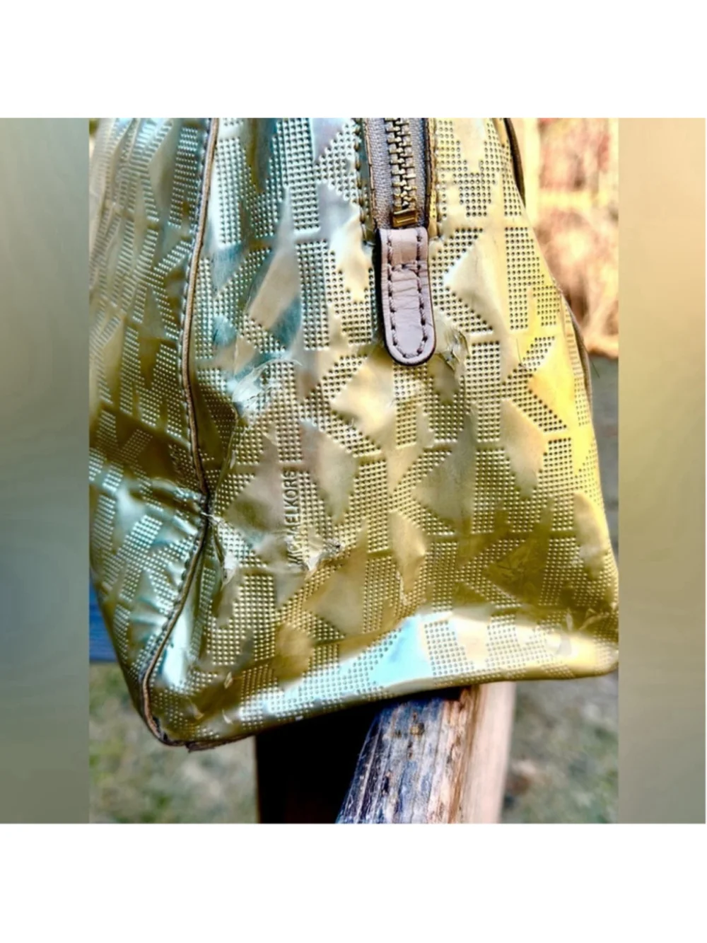 Michael Kors Sutton Bowler Satchel – Metallic Gold Signature